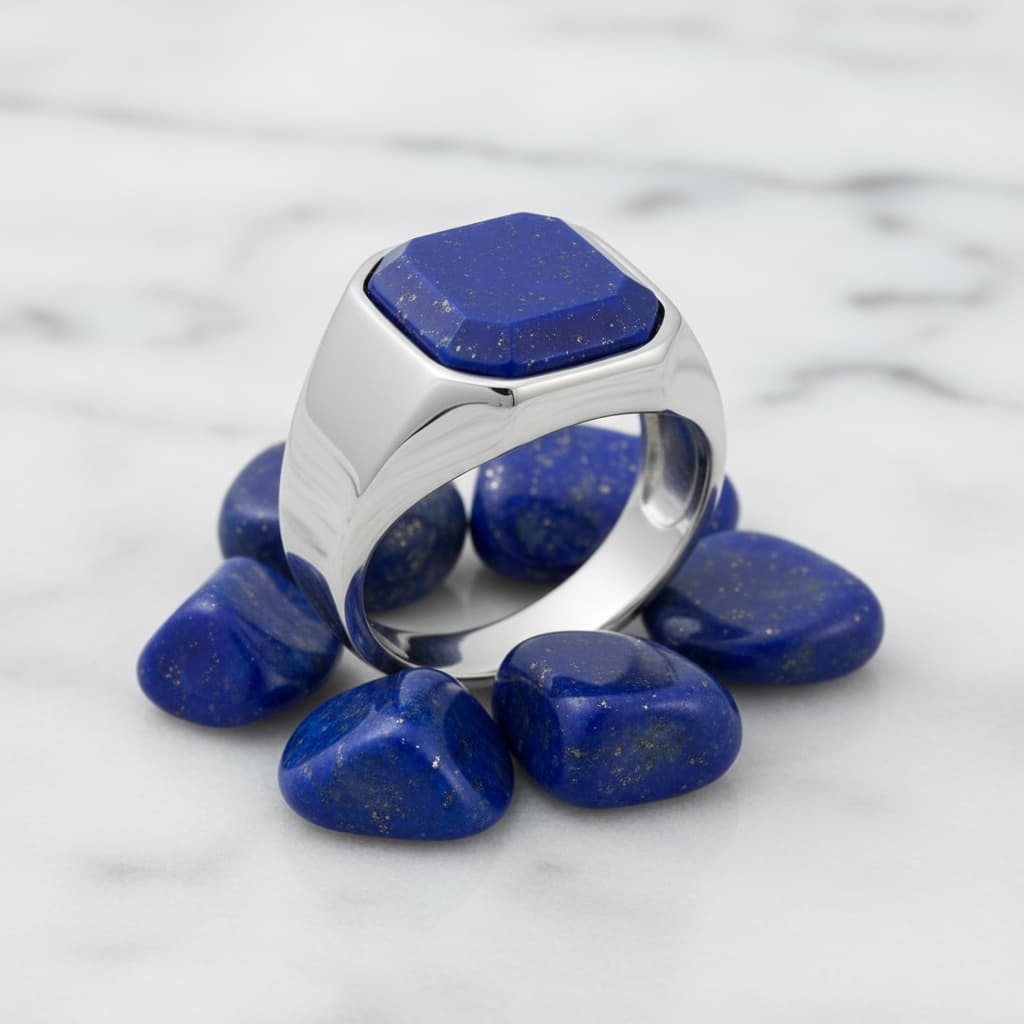 Lapislazuli Ring – quadratischer Edelstein für klare Akzente CrystalScents