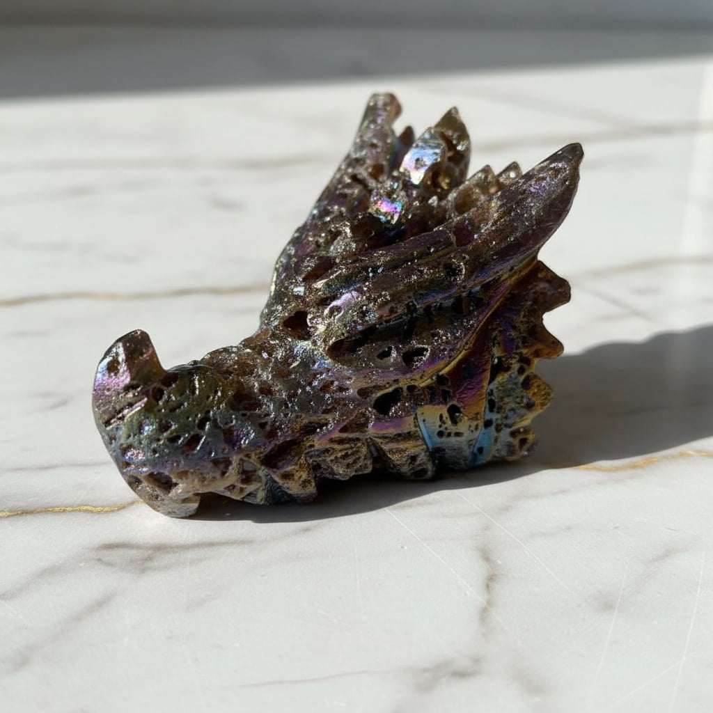 Aura Sphalerit Drachenkopf - Lebendige Farben