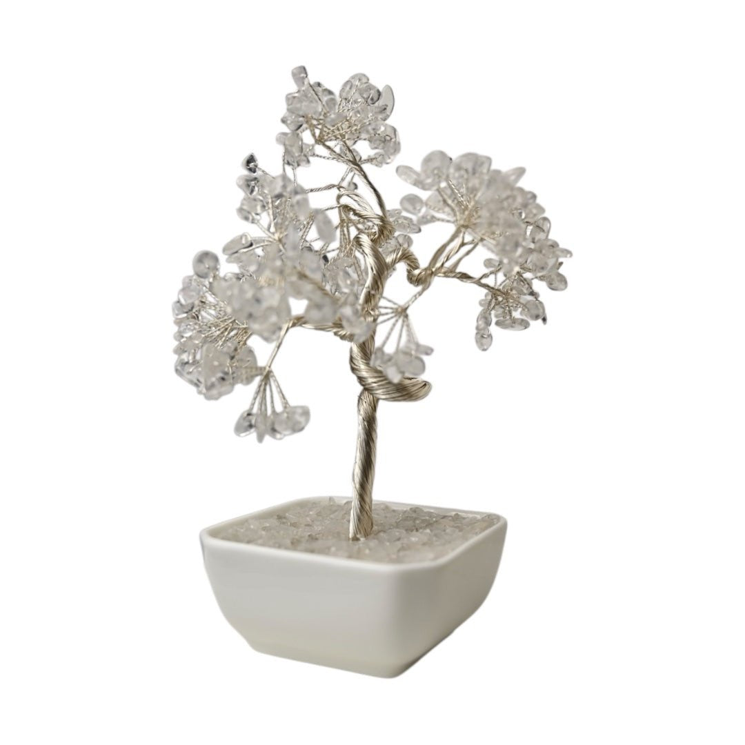 Bergkristall Baum in Keramiktopf