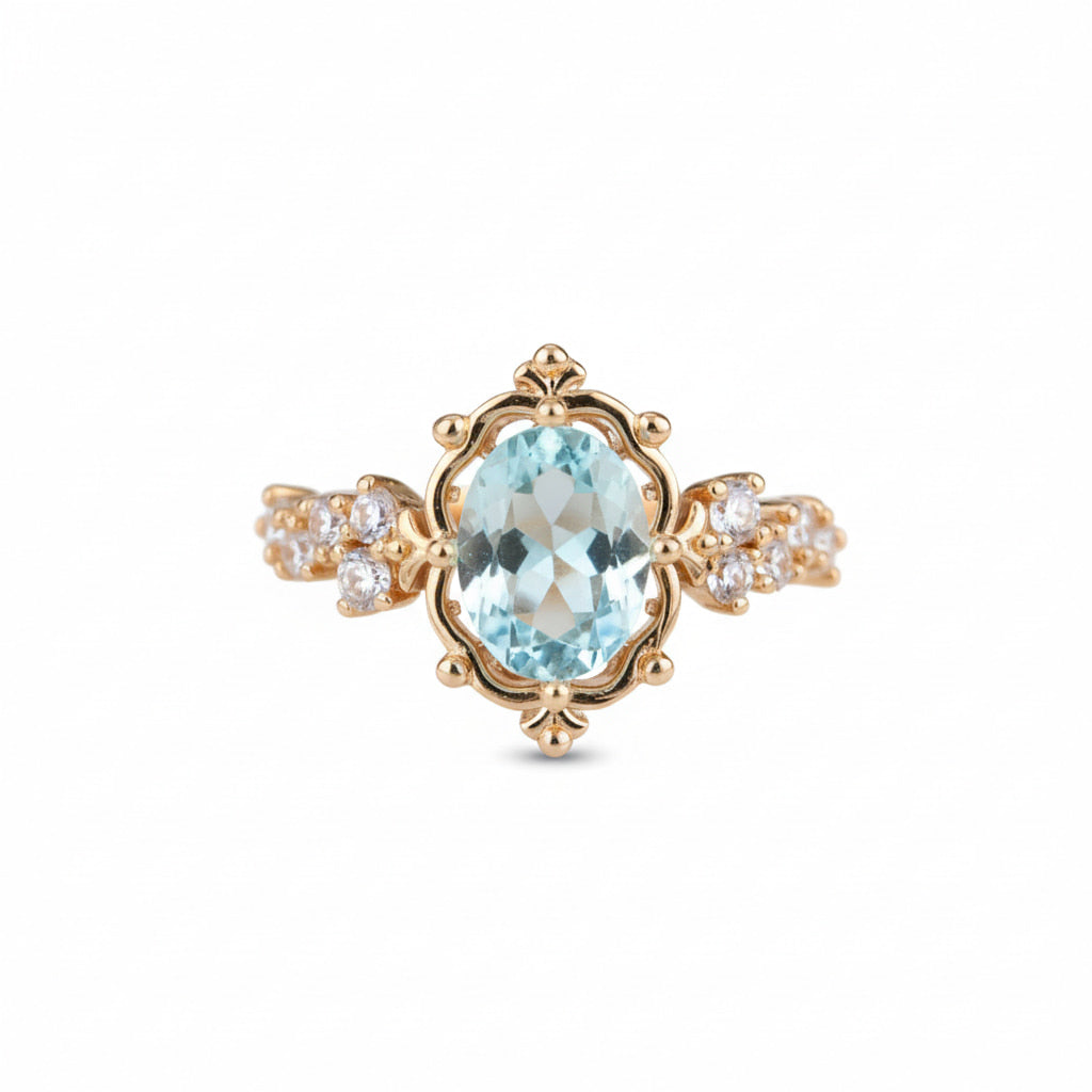 Ring gold mit hellblauem Highlight CrystalScents