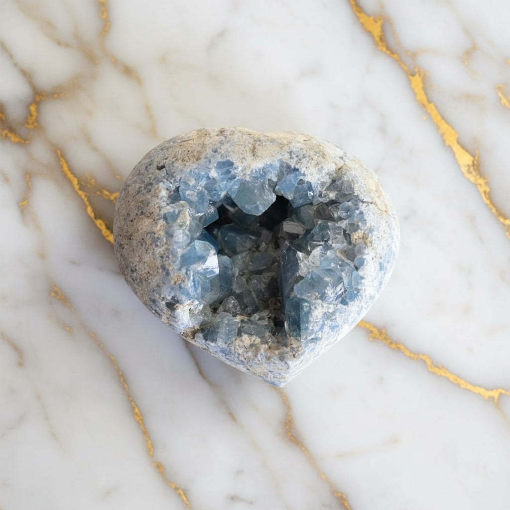 Großes Celestit Herz – Zartes Himmelblau für innere Ruhe CrystalScents