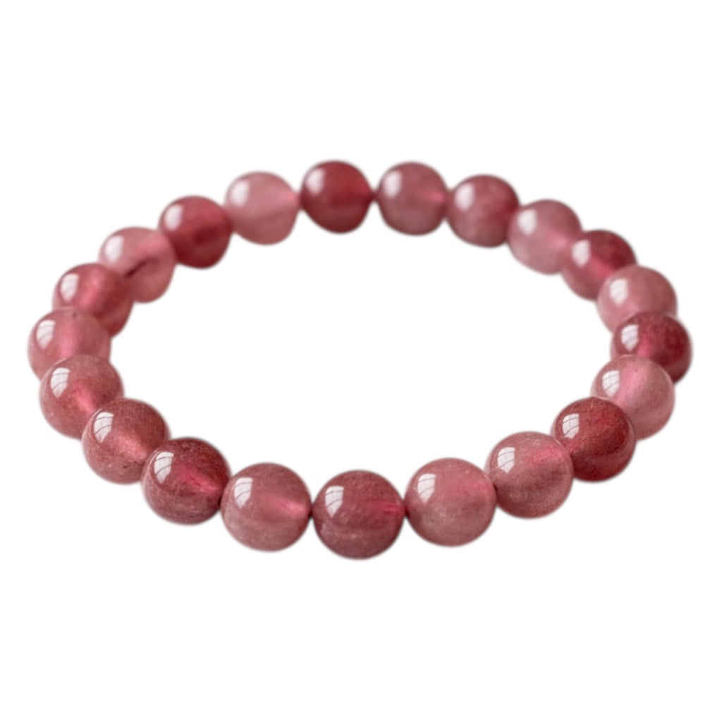Erdbeerquarz Kugelarmband – Optimismus & Freude CrystalScents