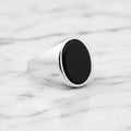 Onyx Ring Silber - schwarzer ovaler Kristall CrystalScents