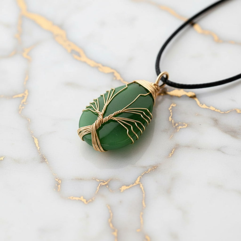 Aventurin Halskette - Goldener Baum CrystalScents