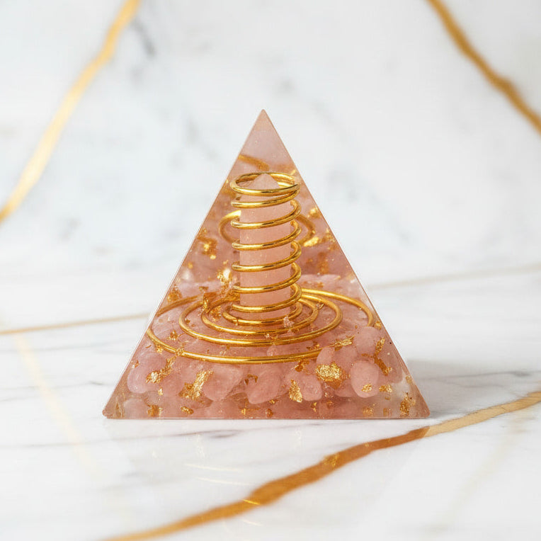 Rosenquarz Orgonit Pyramide - Harmonische Energie