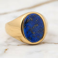 Lapislazuli Ring - Goldenes Statement CrystalScents
