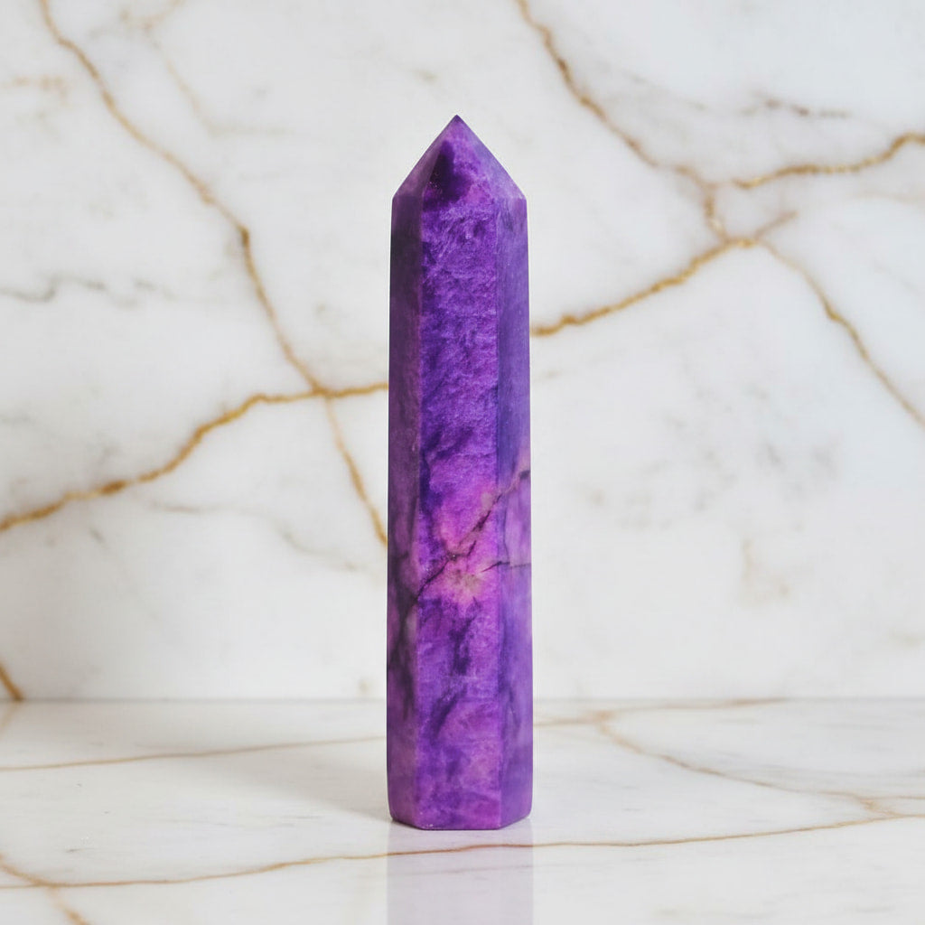 Lila Mondstein Obelisk – Harmonie & lila Kraft CrystalScents