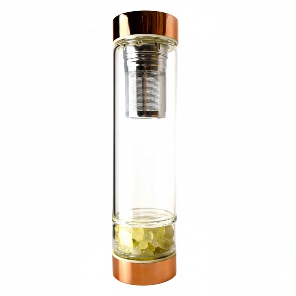 Citrin Glasflasche – Stilvoller Tee unterwegs CrystalScents