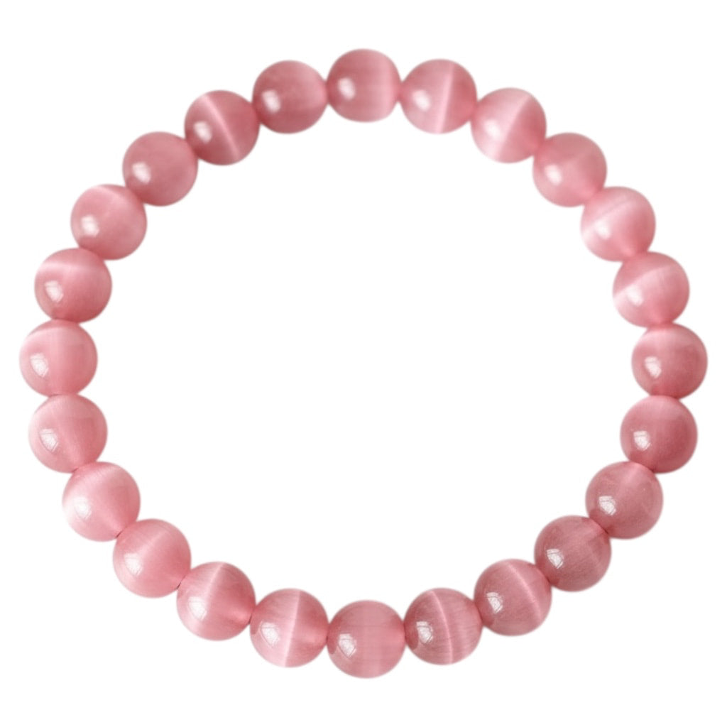 Katzenauge Kugelarmband - Rosa Schimmer CrystalScents