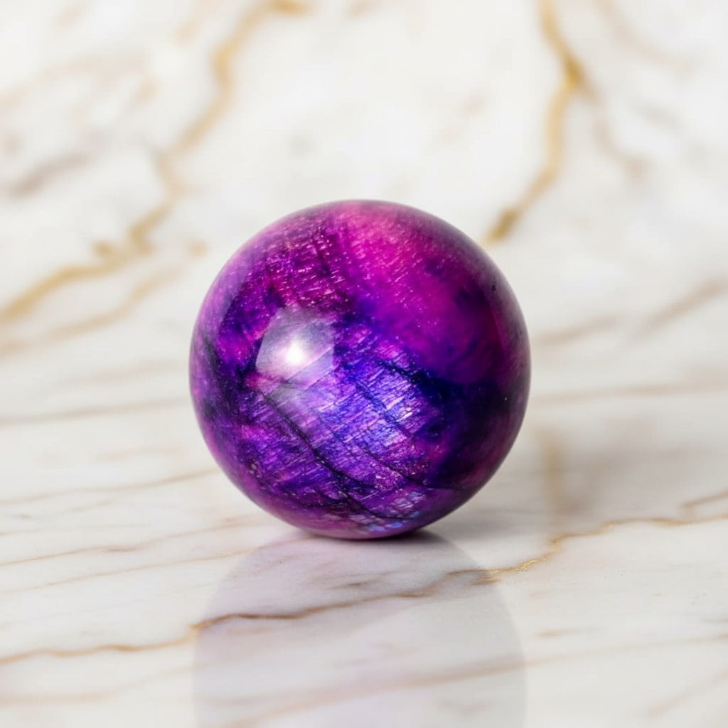 Lila Mondstein Kugel - Leuchtende Magie CrystalScents