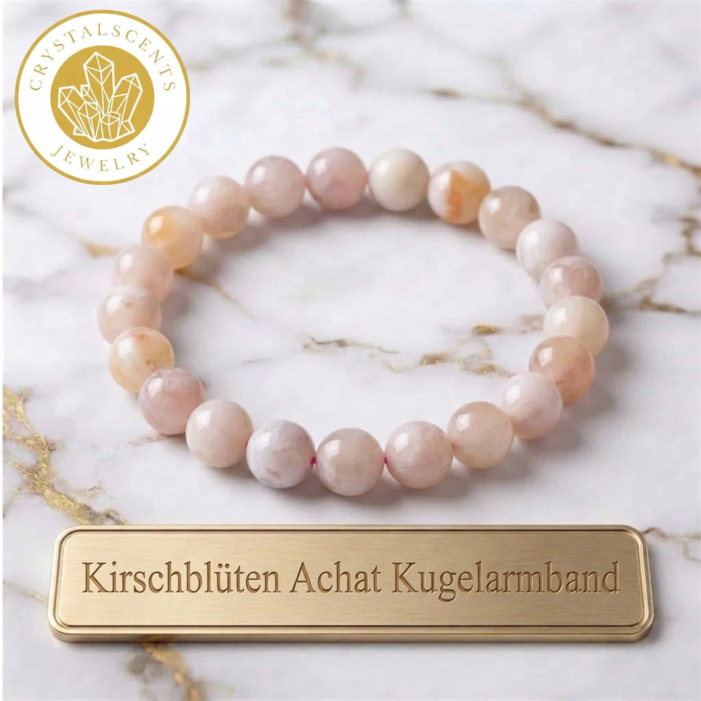 Kirschblüten Achat Kugelarmband - Frühlingstraum