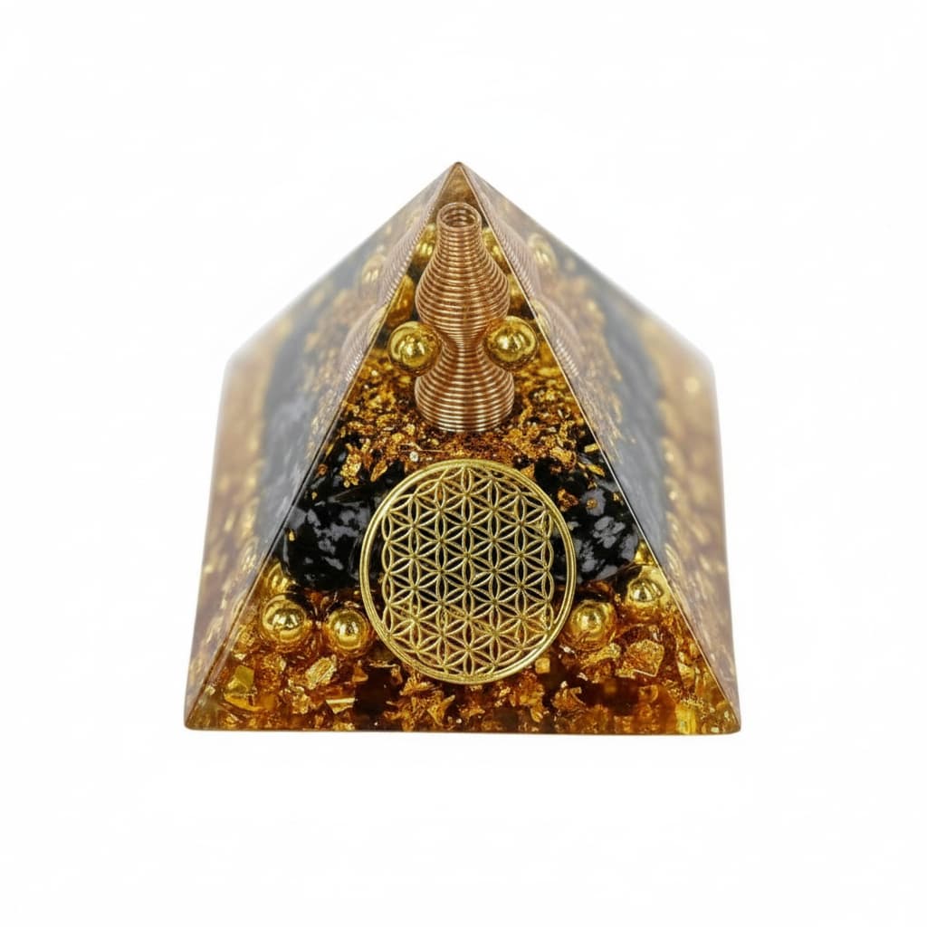 Orgonit Pyramide - Schneeflocken Obsidian CrystalScents
