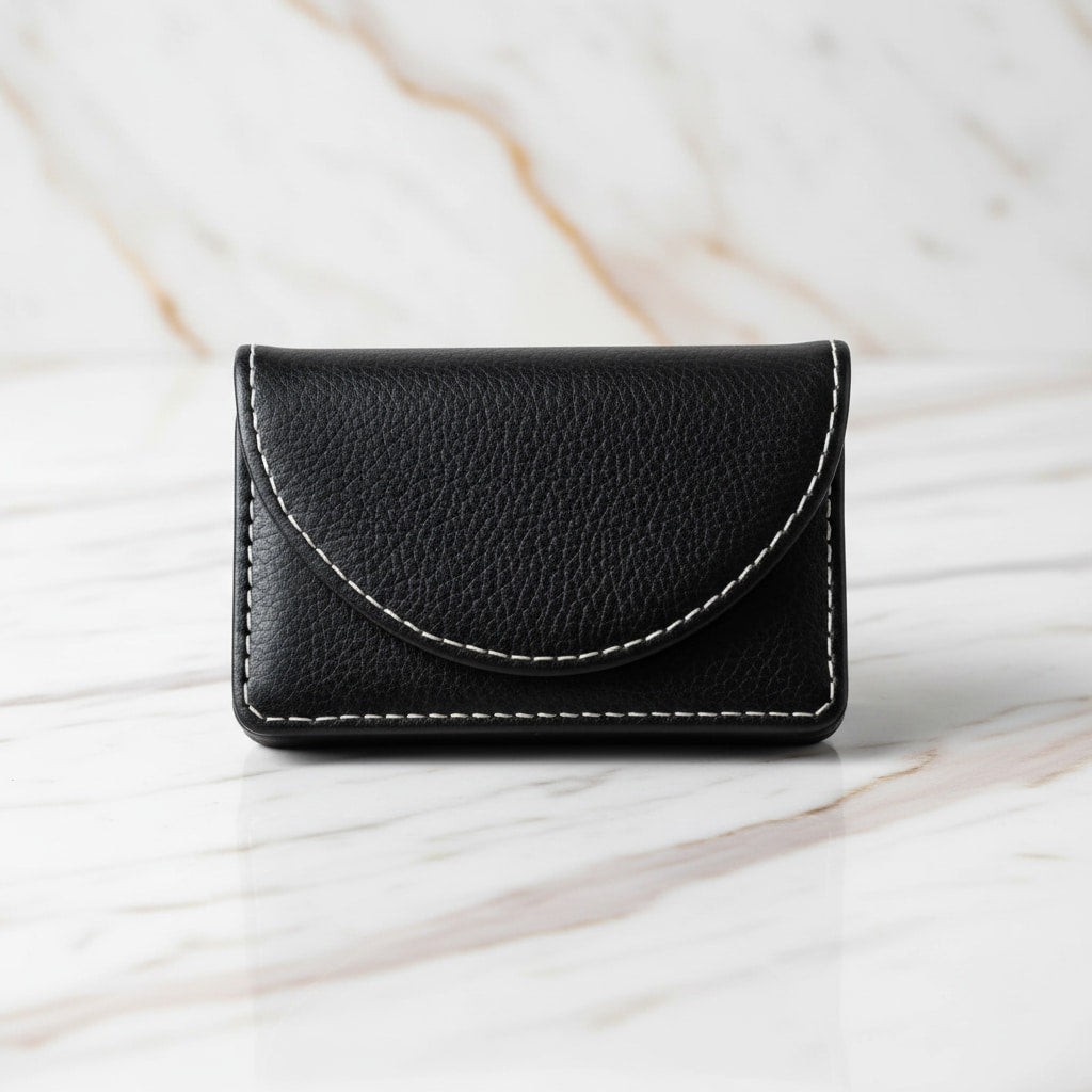 Visitenkartenetui Kunstleder Schwarz – Elegantes Etui für Business CrystalScents