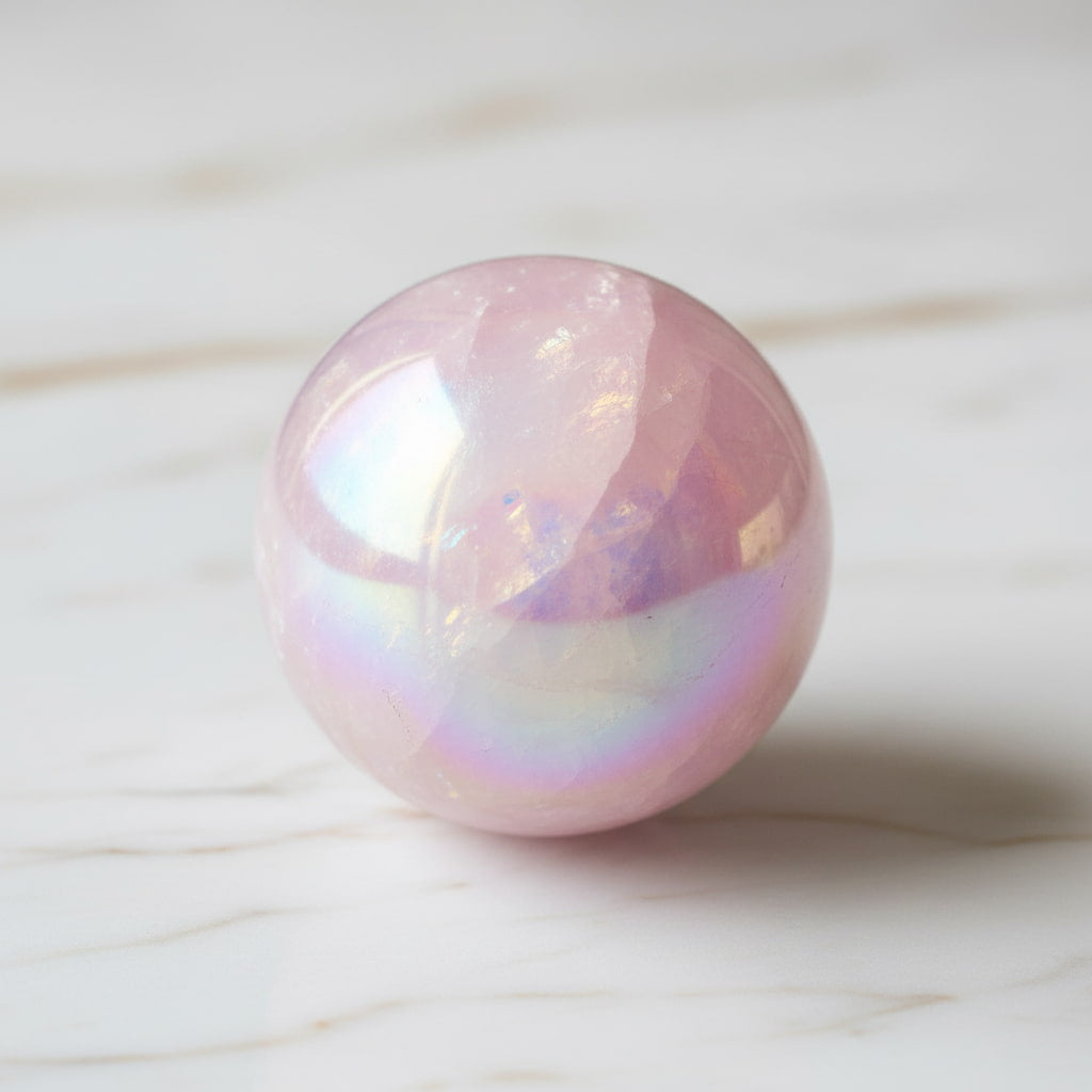 Aura Rosenquarz Kugel – Sanftes Naturjuwel für Liebe CrystalScents