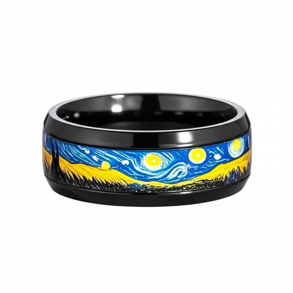 Ring Schwarz – Mit Sternenhimmel CrystalScents