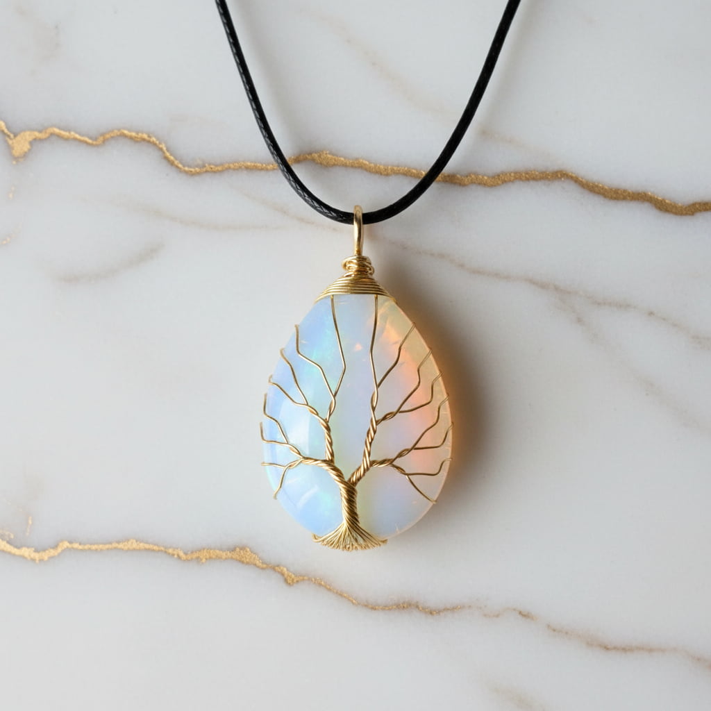 Opalit Halskette – Golden Verziert JETZT entdecken CrystalScents