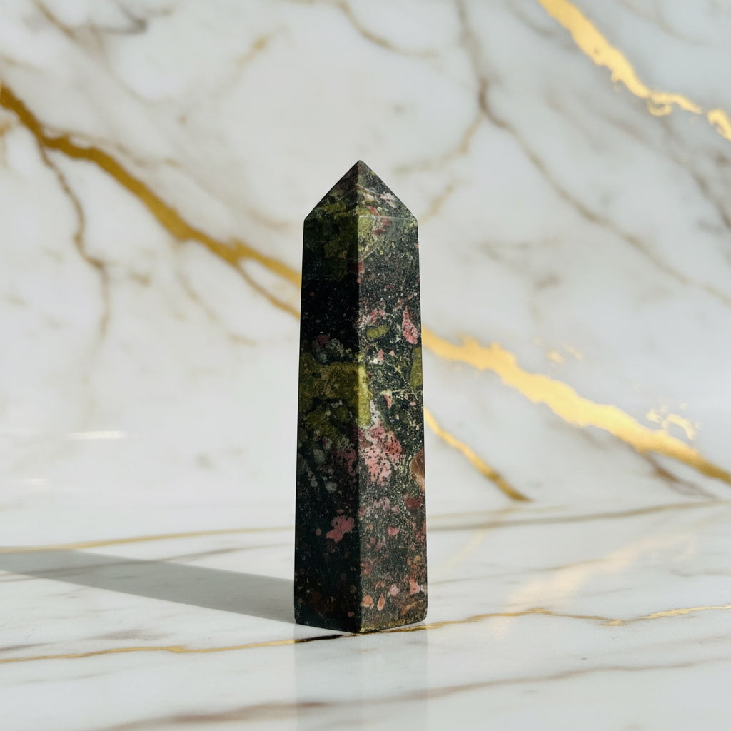 Jaspis Drachenblut Obelisk – Energie & Balance JETZT sichern CrystalScents