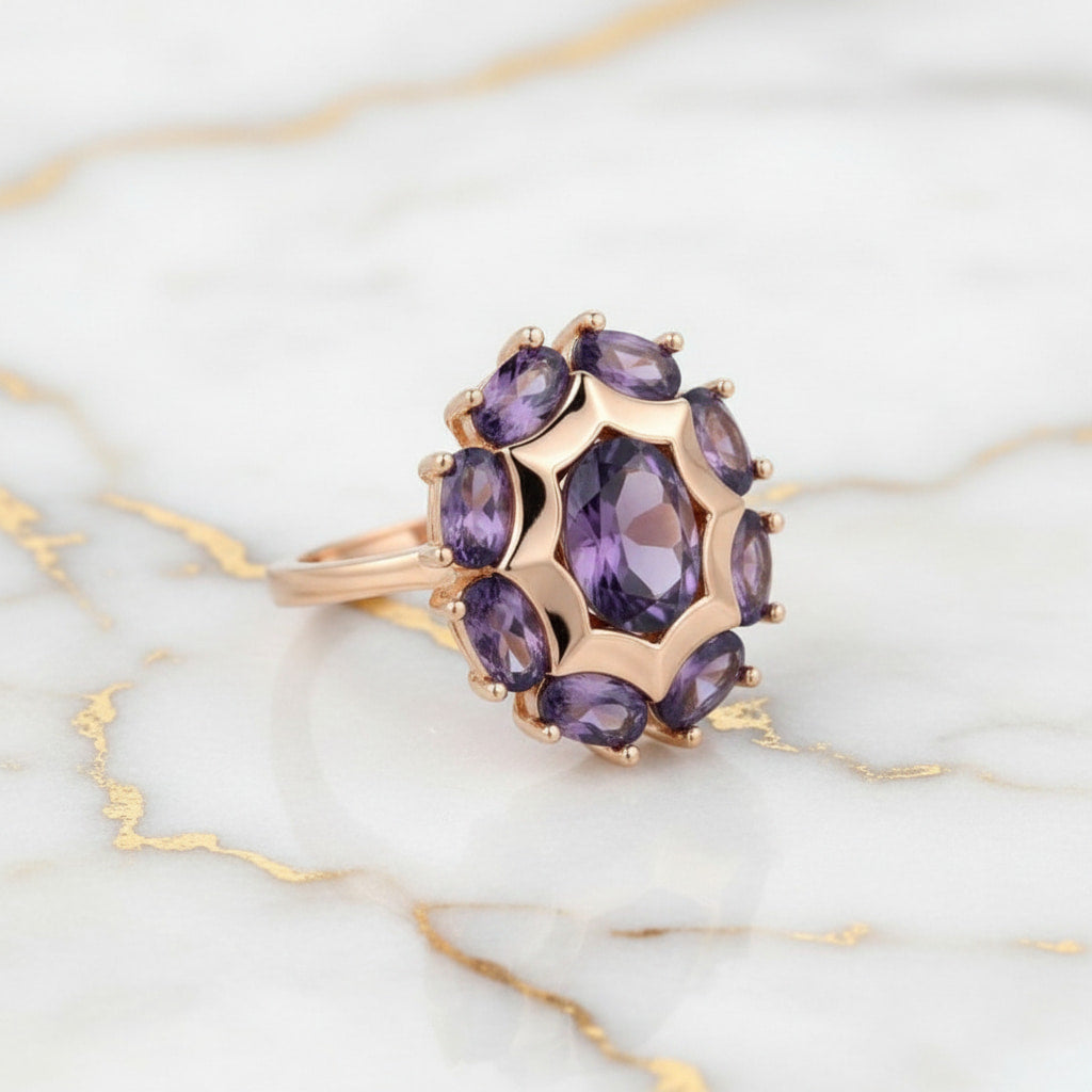Ring mit auffälligem lila Funkeln CrystalScents