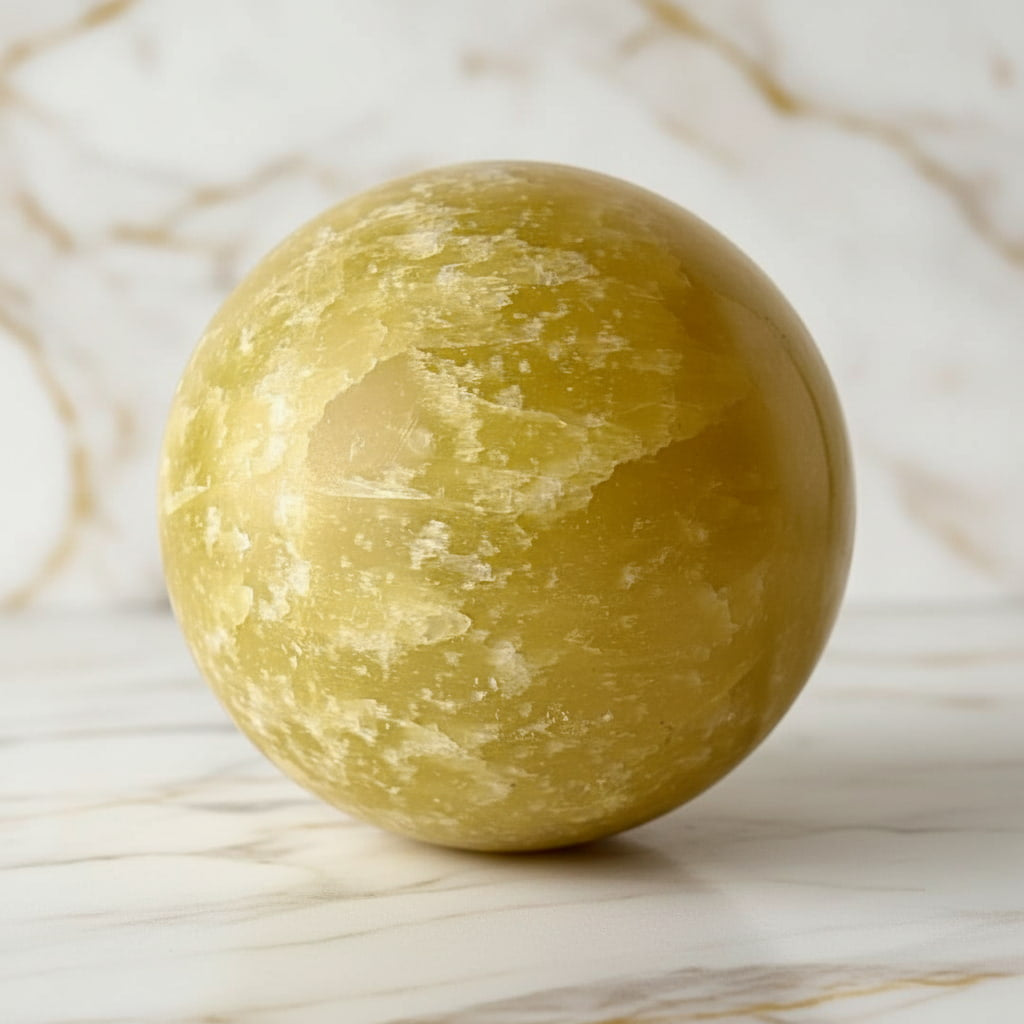 Große Calcit Kugel - Zitronengelber Akzent CrystalScents