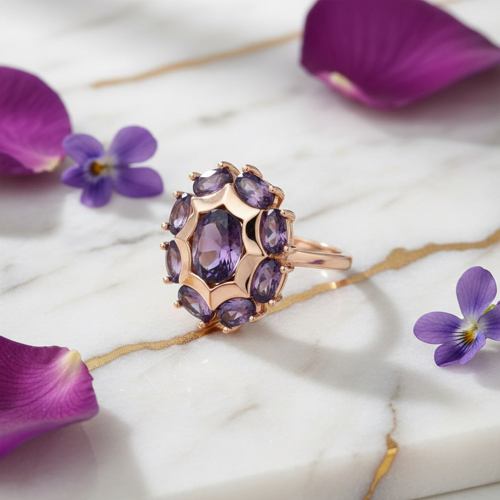 Ring mit auffälligem lila Funkeln CrystalScents