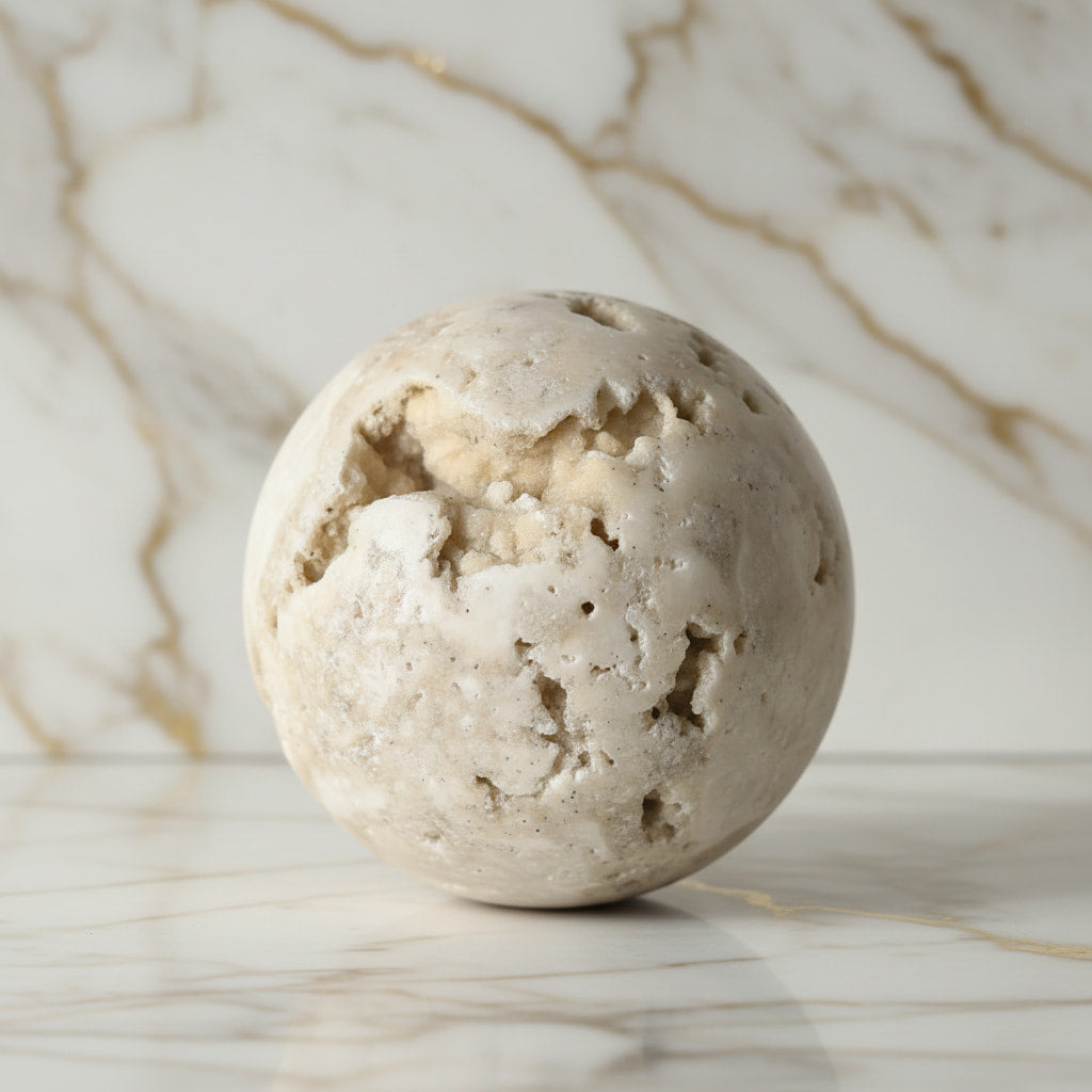 Kristallkugel – Weiße Druzy-Kugel für Schutz CrystalScents