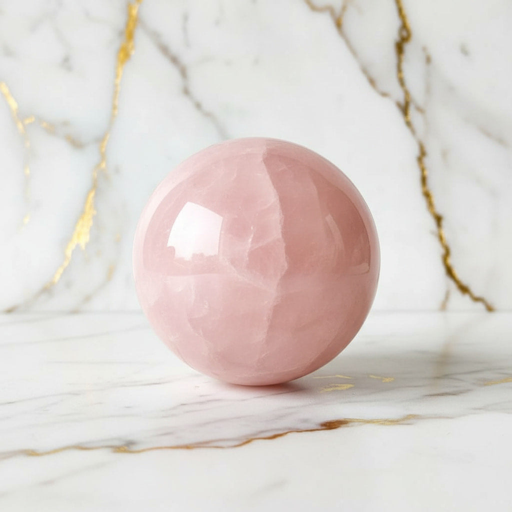 Rosenquarz Kugel – Friedvolle Energie CrystalScents
