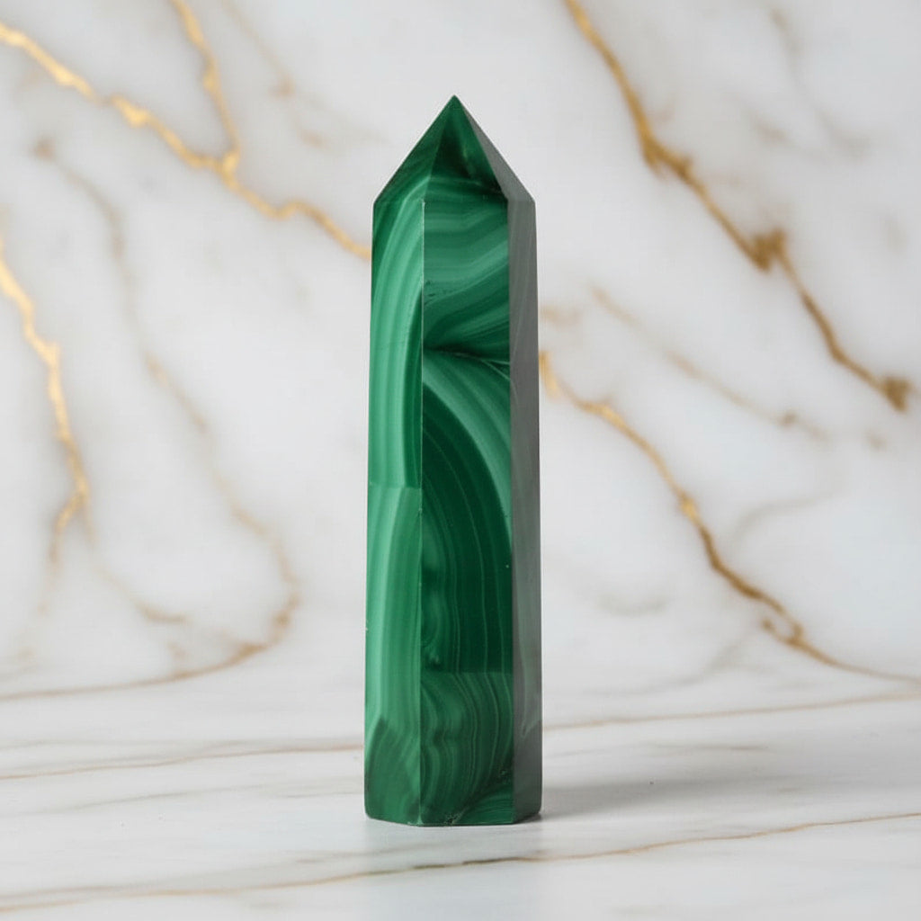 Malachit Obelisk – Kraftstein in Grün JETZT sichern CrystalScents