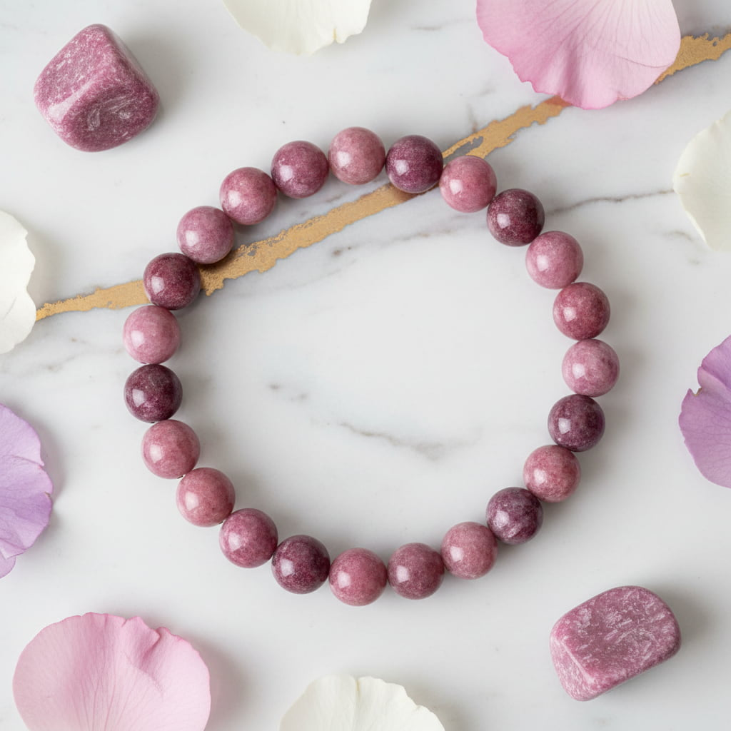 Lepidolith Kugelarmband - Entspannung & emotionale Balance CrystalScents