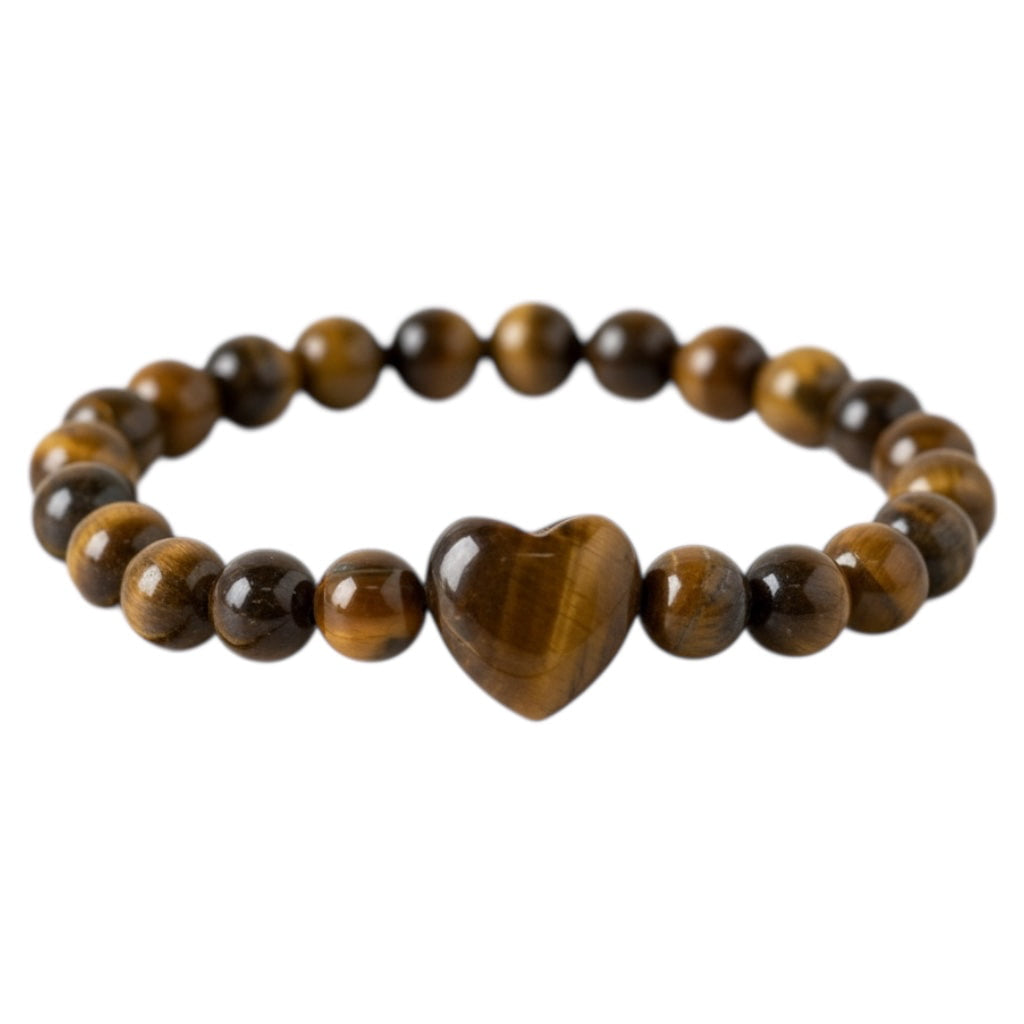 Tigerauge Kugelarmband - Herz & Mut CrystalScents