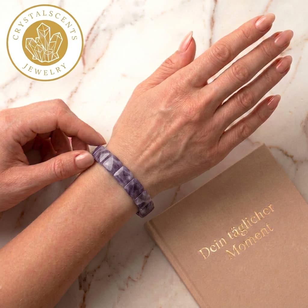 Amethyst Armband – quadratische Steine, innere Ruhe & Geschenk