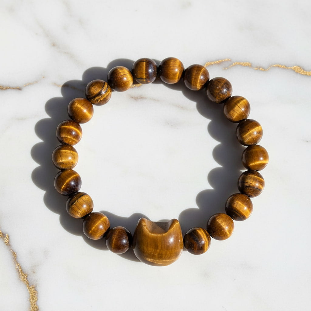 Tigerauge Kugelarmband - Katze CrystalScents