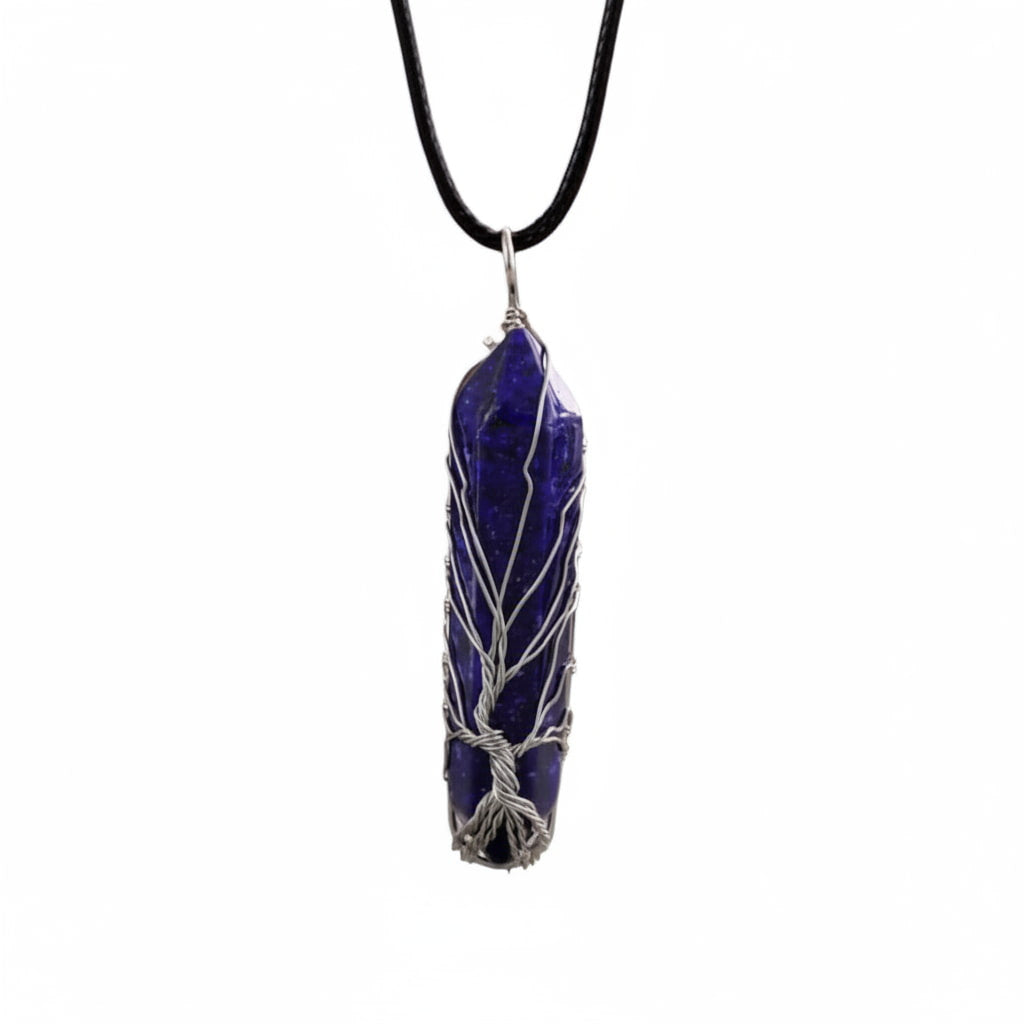 Lapislazuli Halskette - Silberverzierter Doppelender CrystalScents