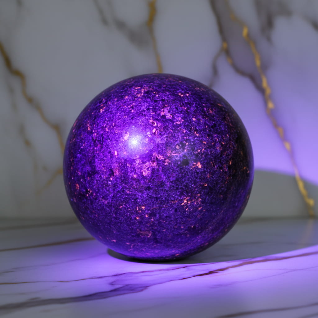 Flammenstein Kugel – Lebendige Ausstrahlung JETZT sichern CrystalScents