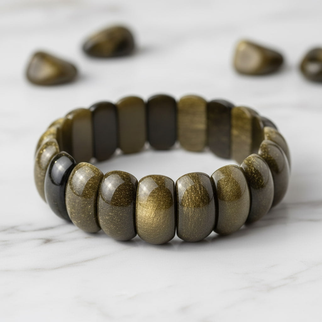 Gold Obsidian Armband - Ein schimmernder Blickfänger CrystalScents