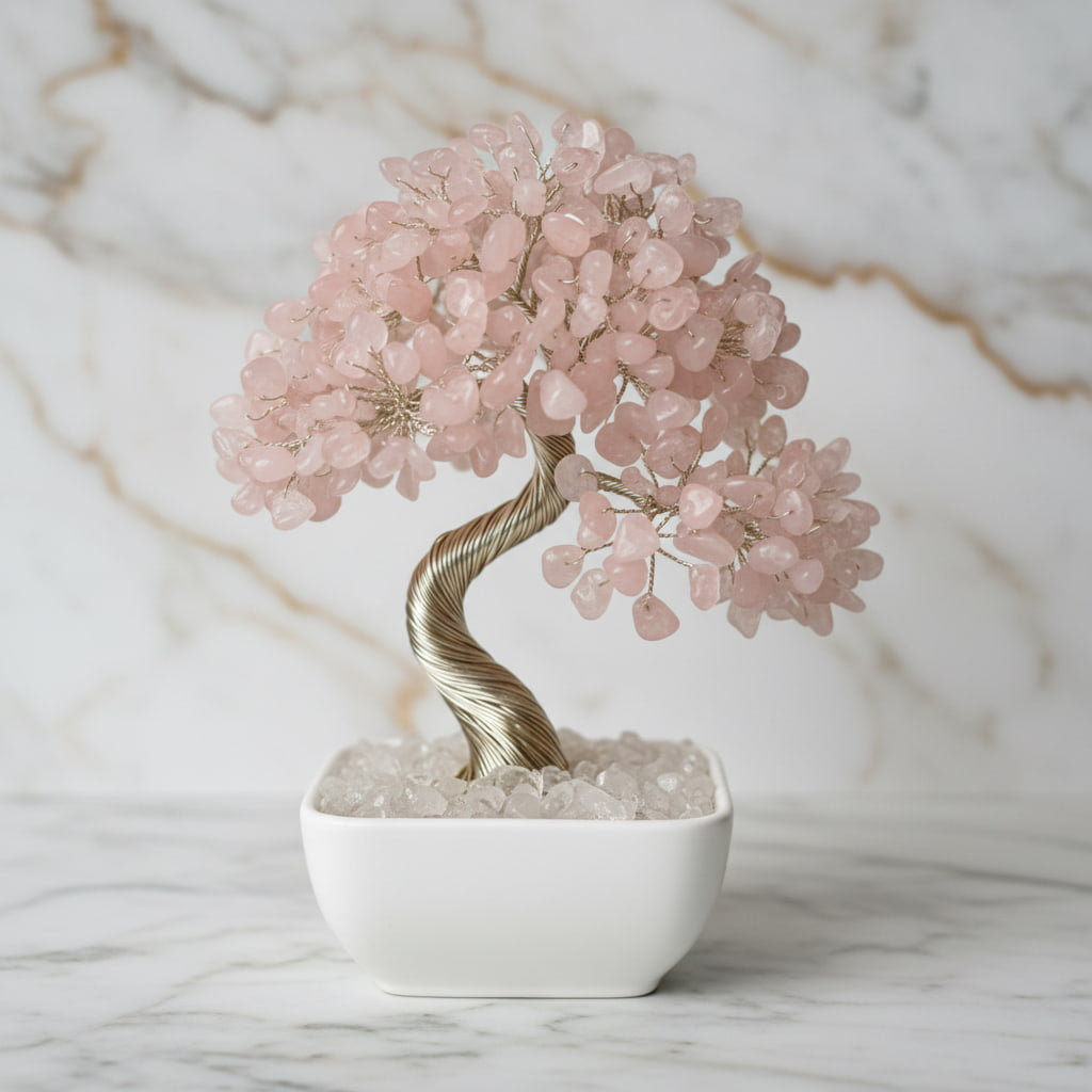 Rosenquarz Baum - Liebevoller Lichtfänger CrystalScents