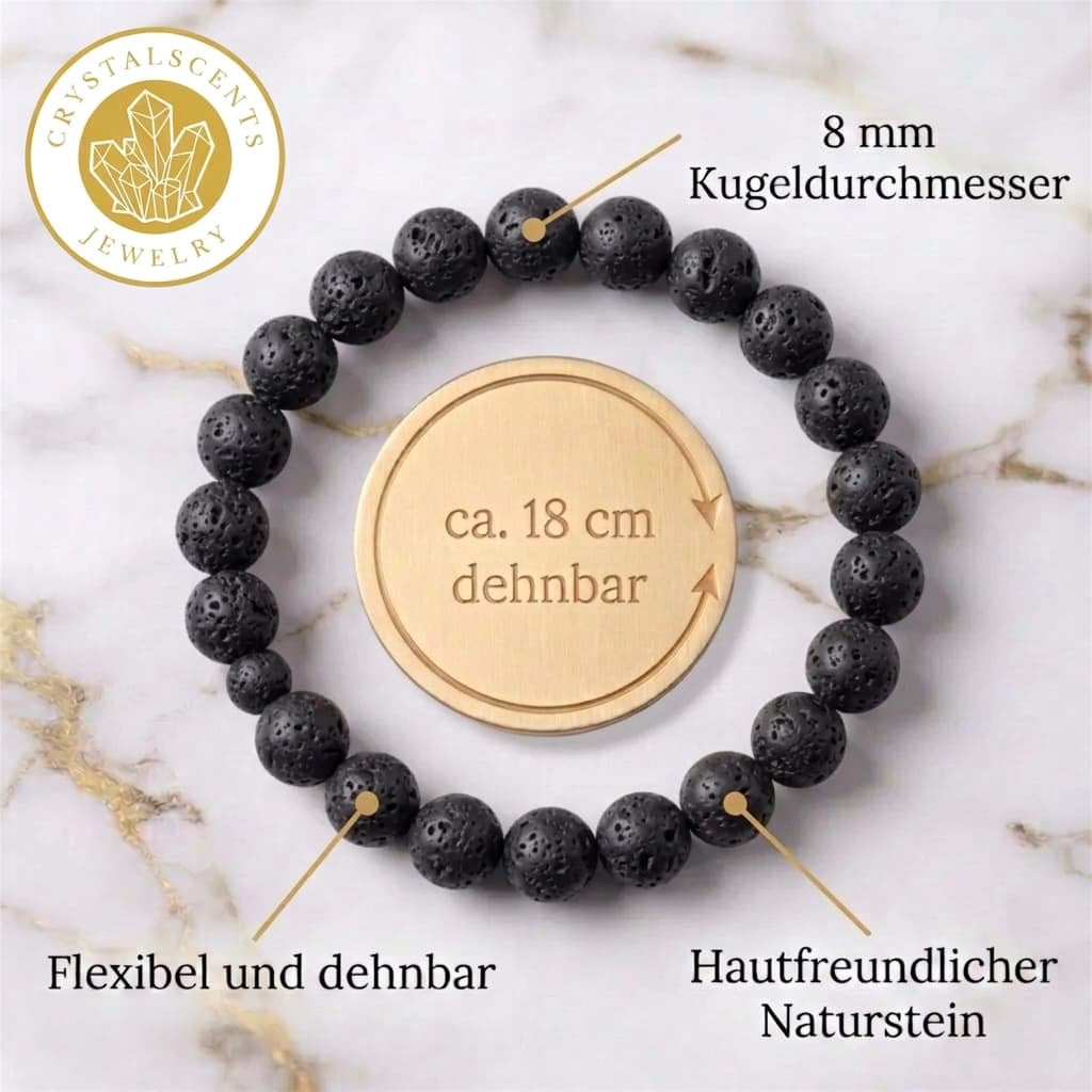 Vulkanstein Kugelarmband - Erdung & innere Stärke