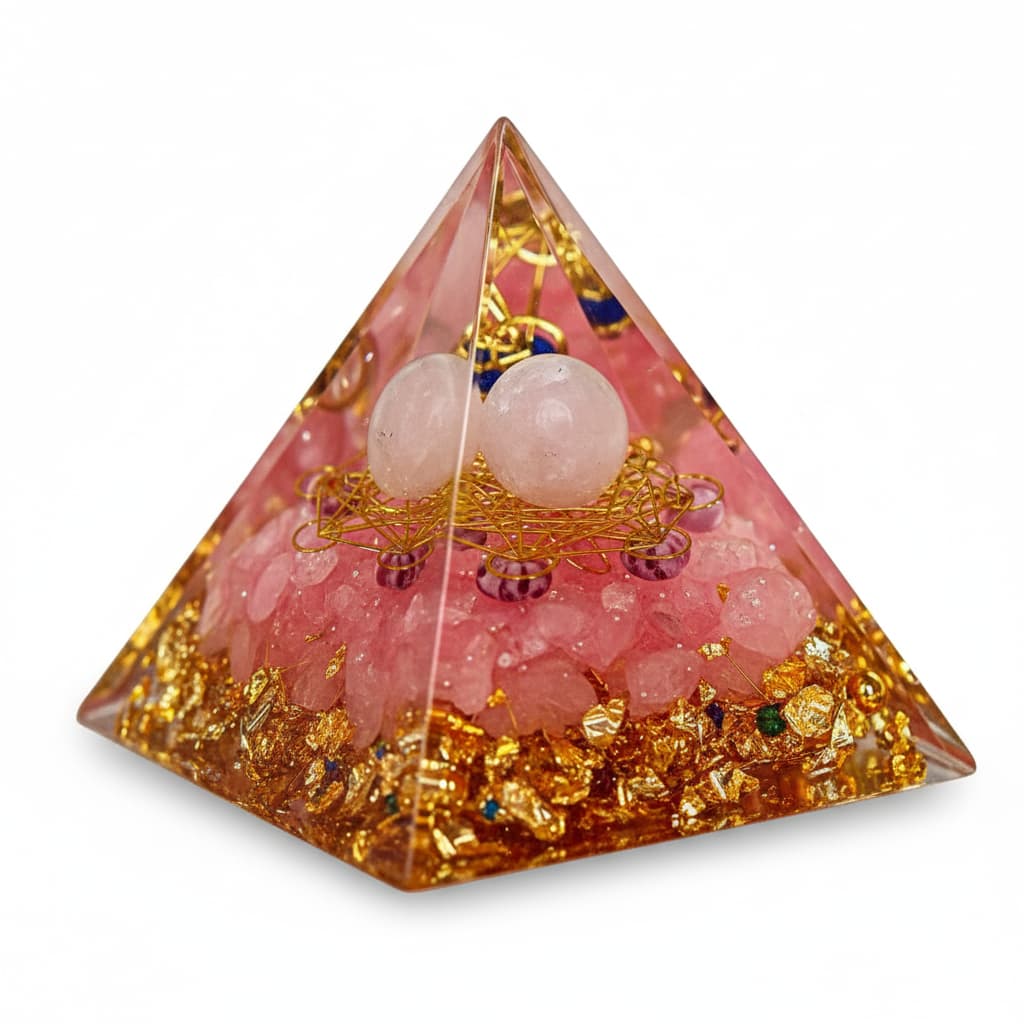 Rosenquarz Orgonit Pyramide - Harmonische Energie CrystalScents
