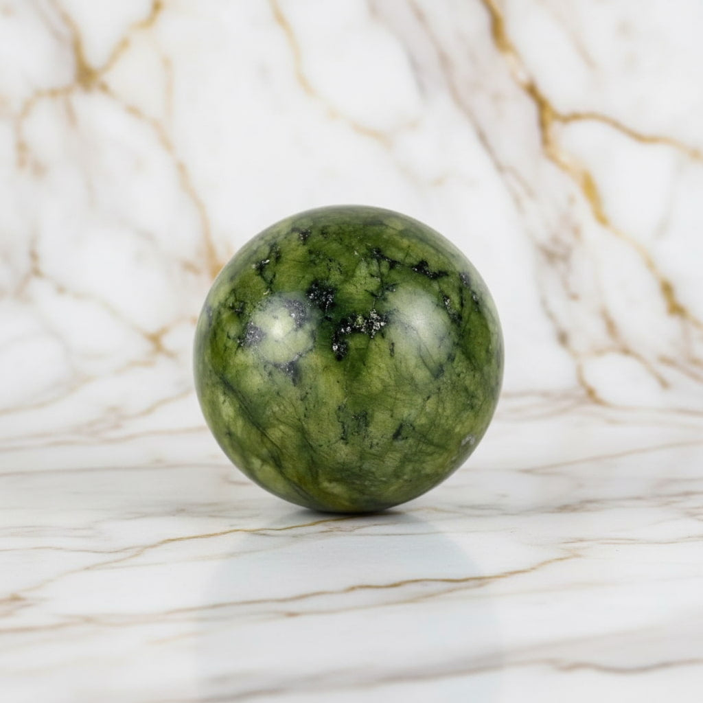 Serpentin Kugel – Beruhigende Energie CrystalScents