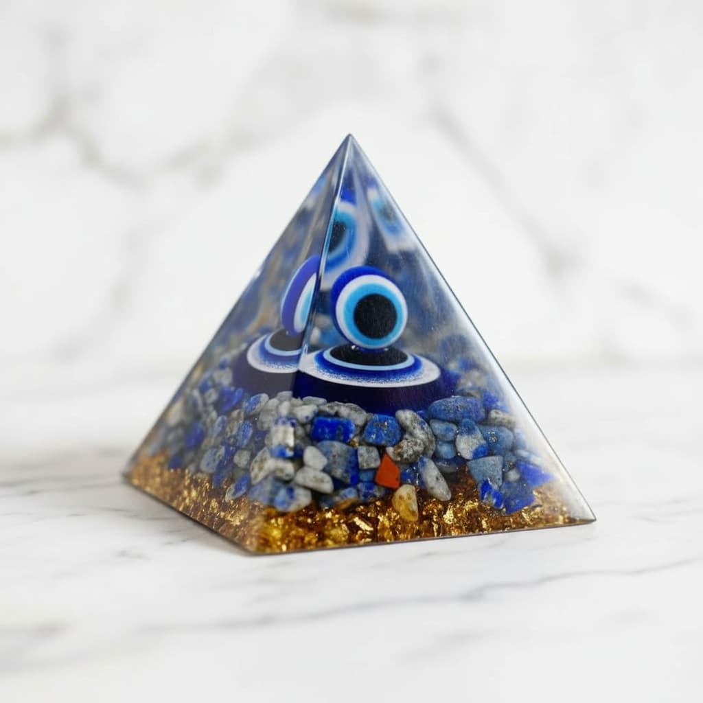 Orgonit Pyramide Lapislazuli – Schützendes Auge CrystalScents