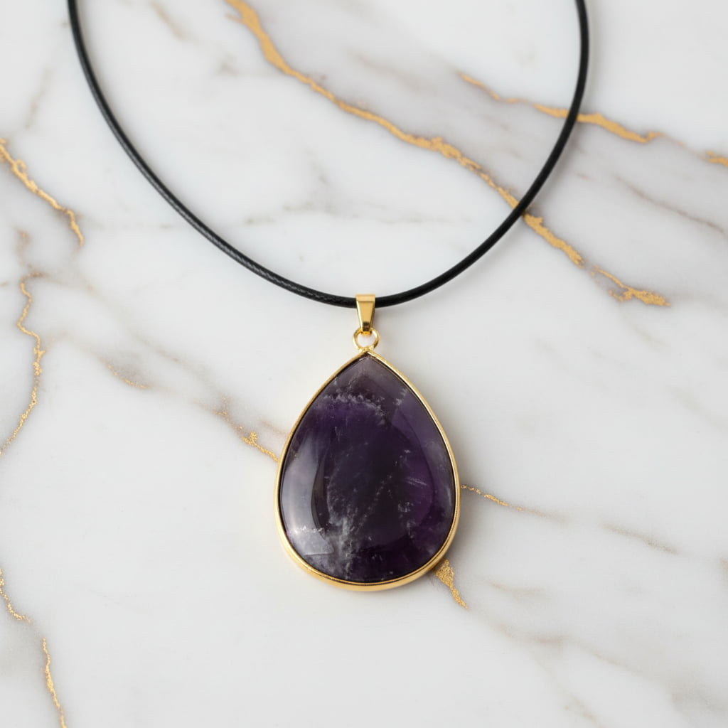 Amethyst Halskette – Tropfenanhänger für Ruhe & Fokus CrystalScents