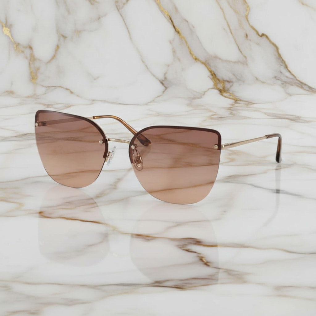 Sonnenbrille – Auffällig braunes Cateye CrystalScents