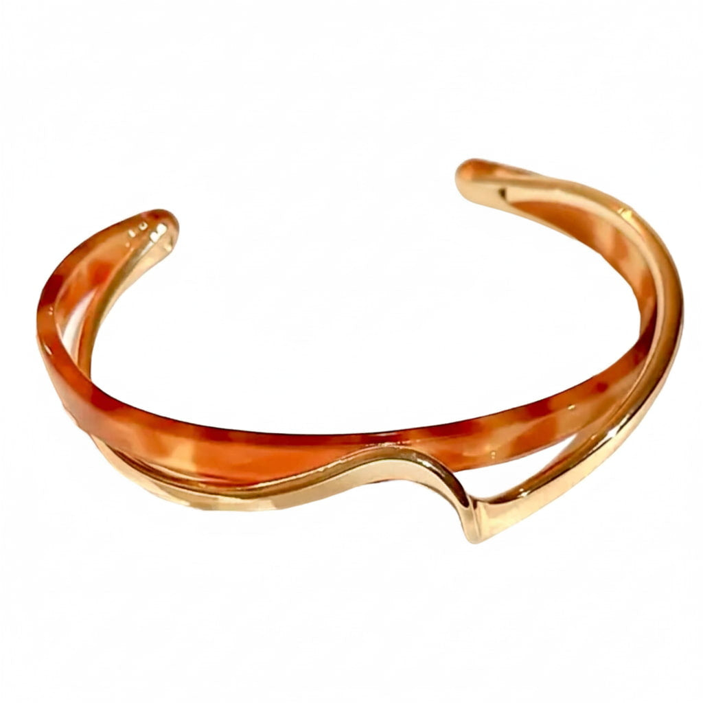Armband – Offene Wellenform in Gold & Orange CrystalScents