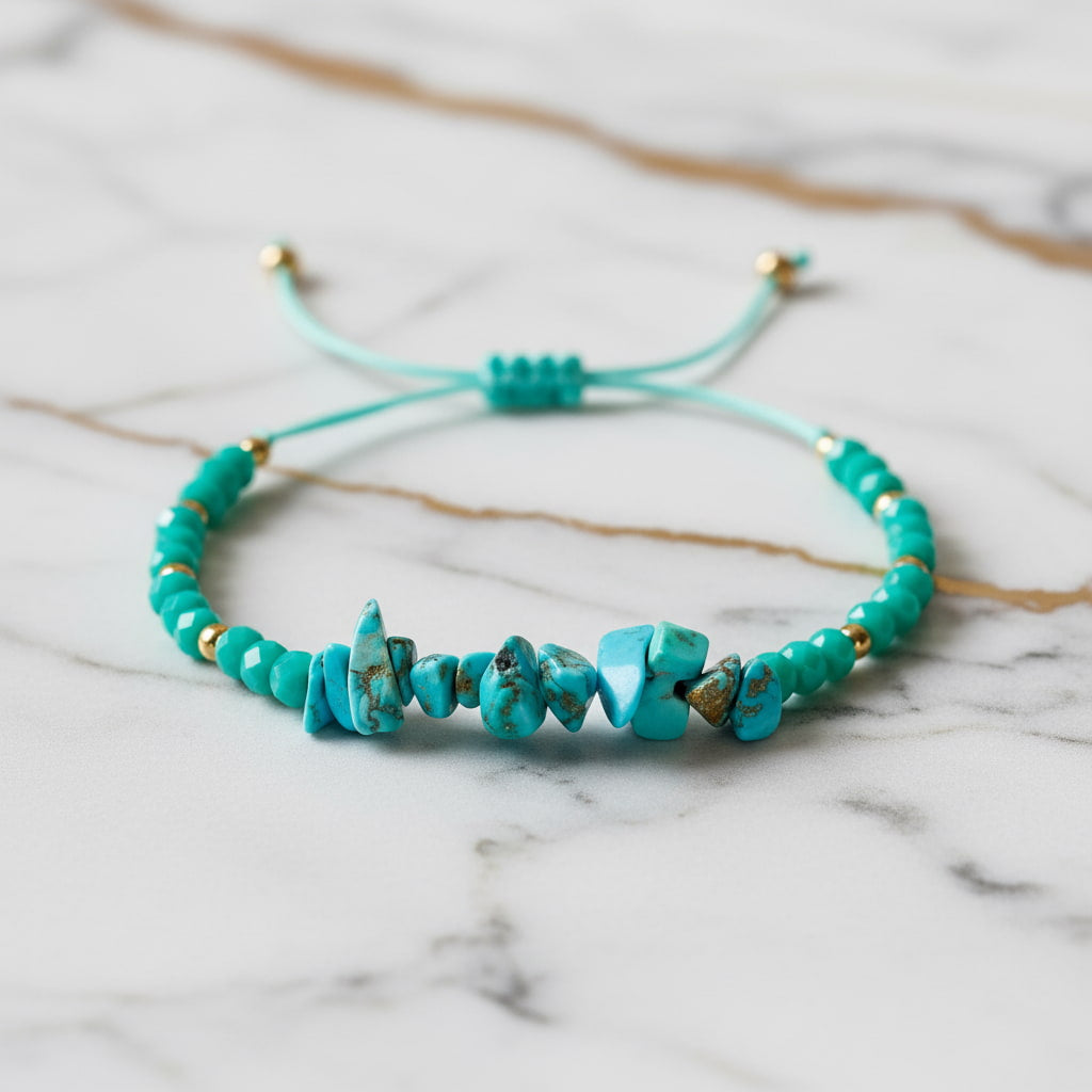Türkis Schutzarmband – Natürliche Kraftquelle CrystalScents