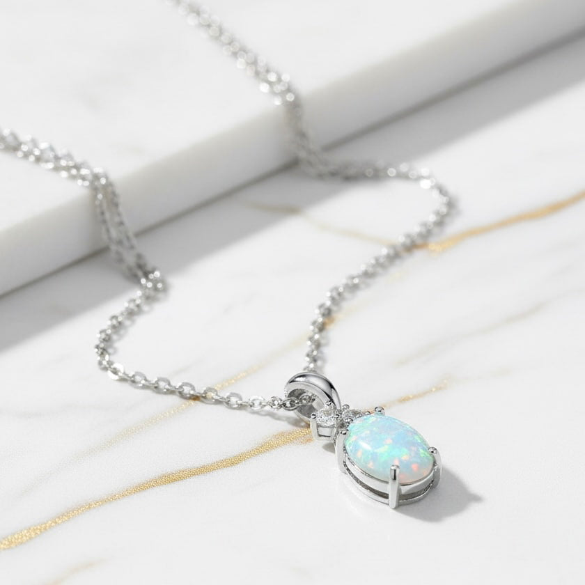Opal Halskette - Eleganz & Inspiration CrystalScents