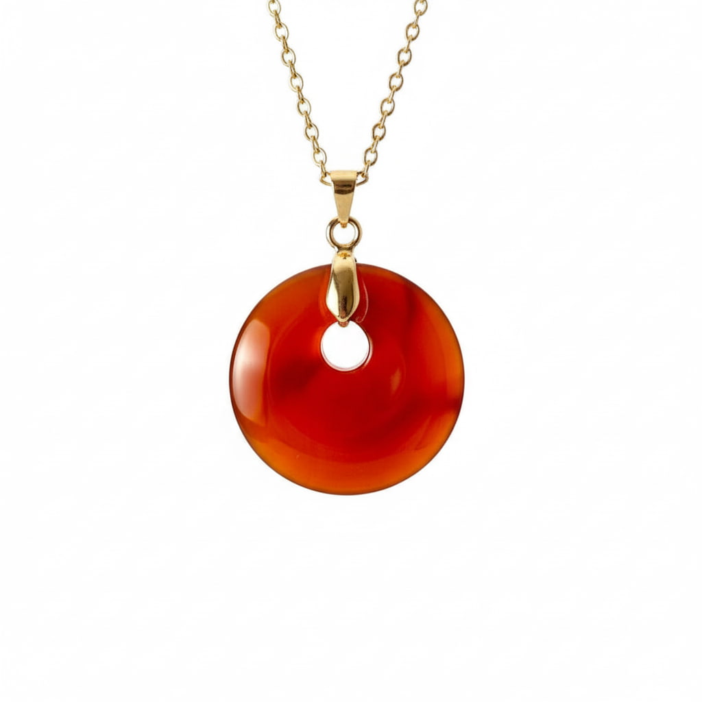 Karneol Halskette - Rundes Design