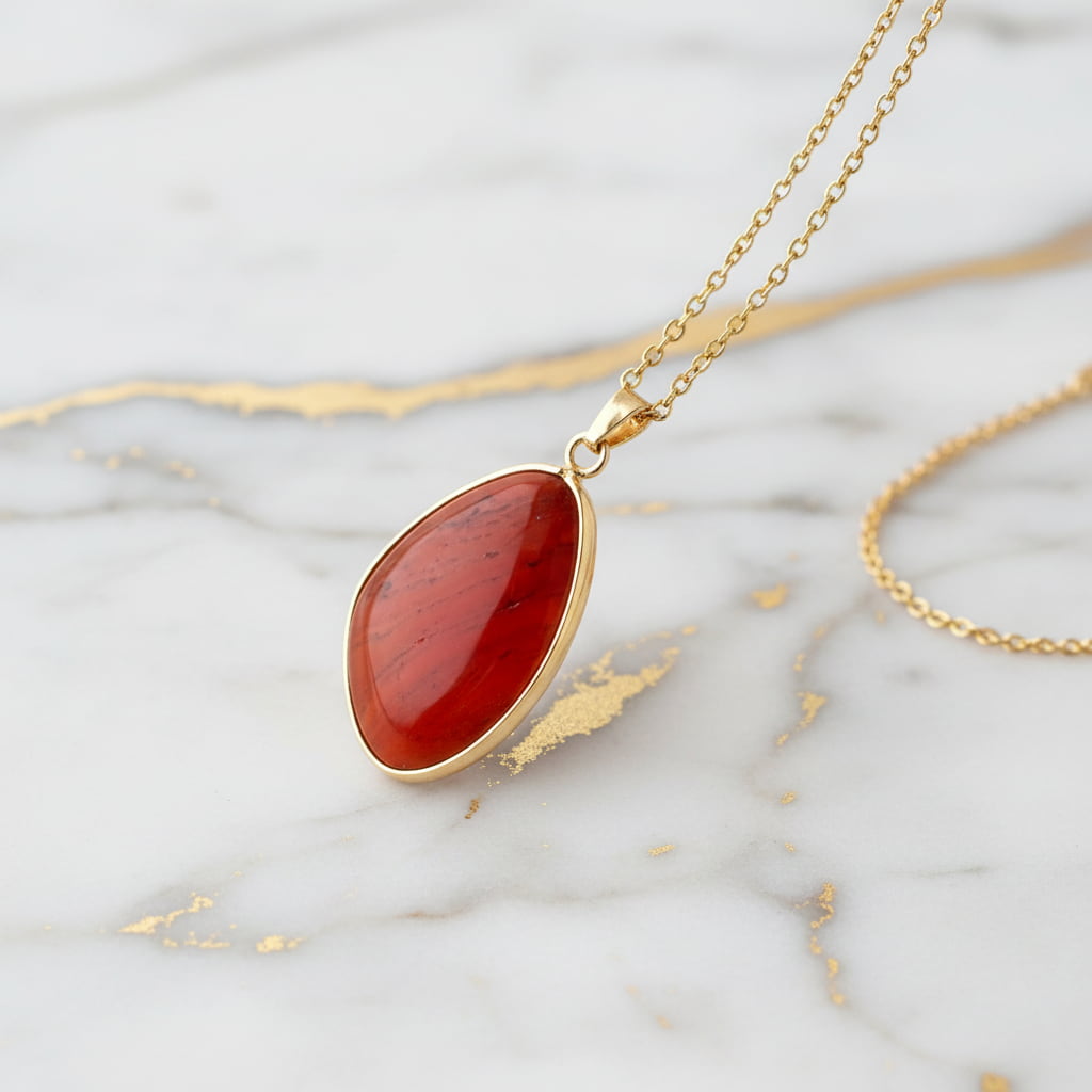 Roter Jaspis Halskette - Wärme & Struktur CrystalScents