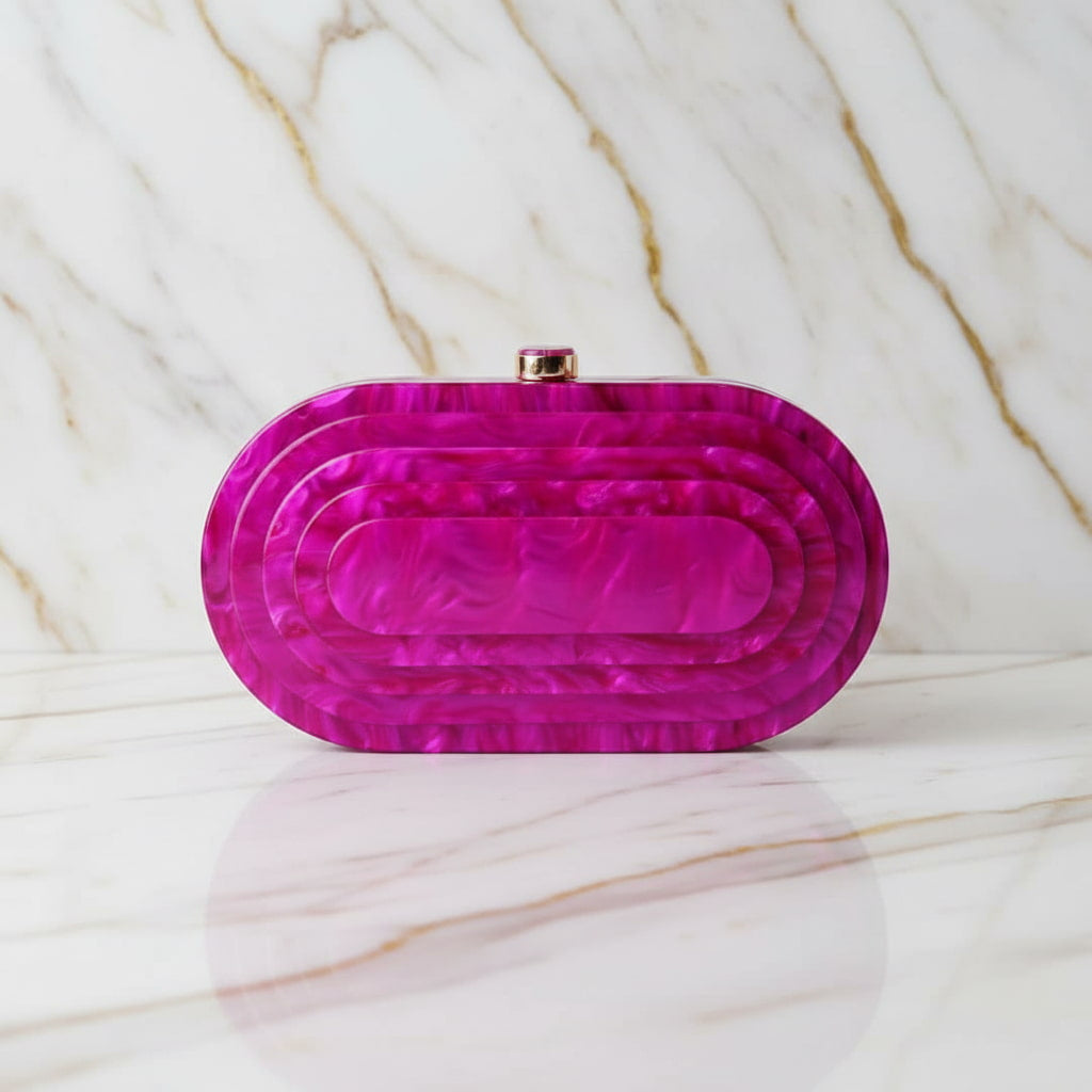 Clutch mit Perlmuttlook in Pink – strahlender Farbakzent CrystalScents
