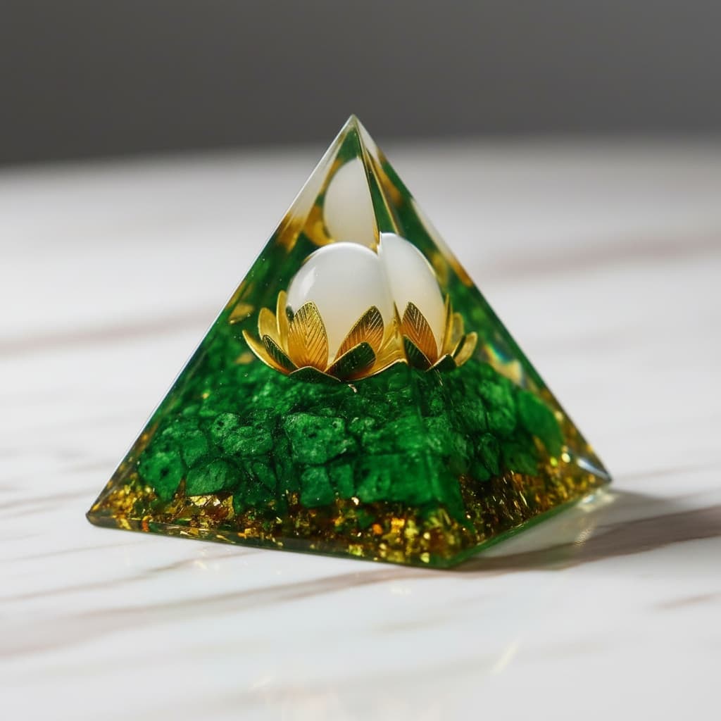 Orgonit Pyramide - Grüne Blume des Lebens CrystalScents