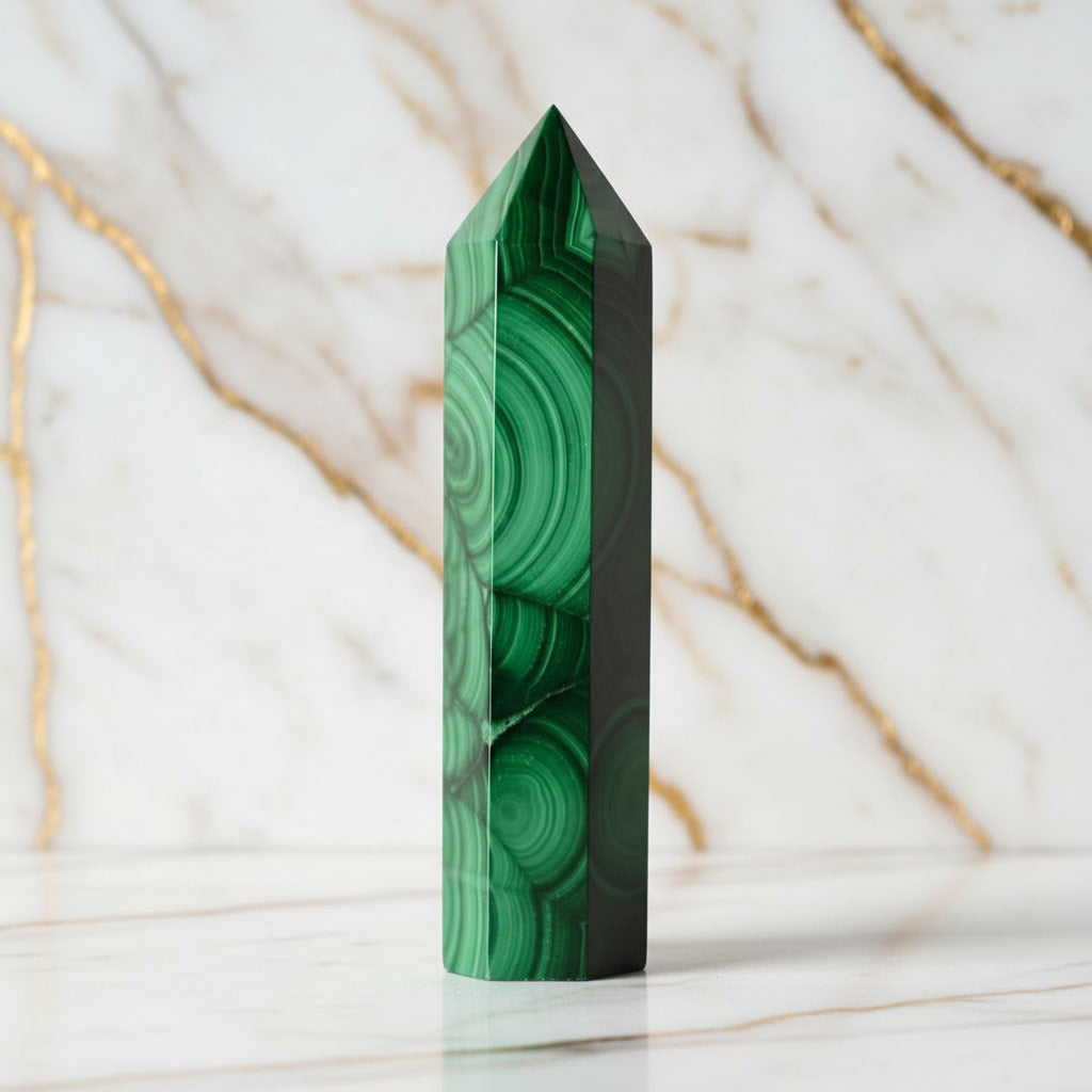 Malachit Obelisk – Kraftvolle Energie JETZT sichern CrystalScents