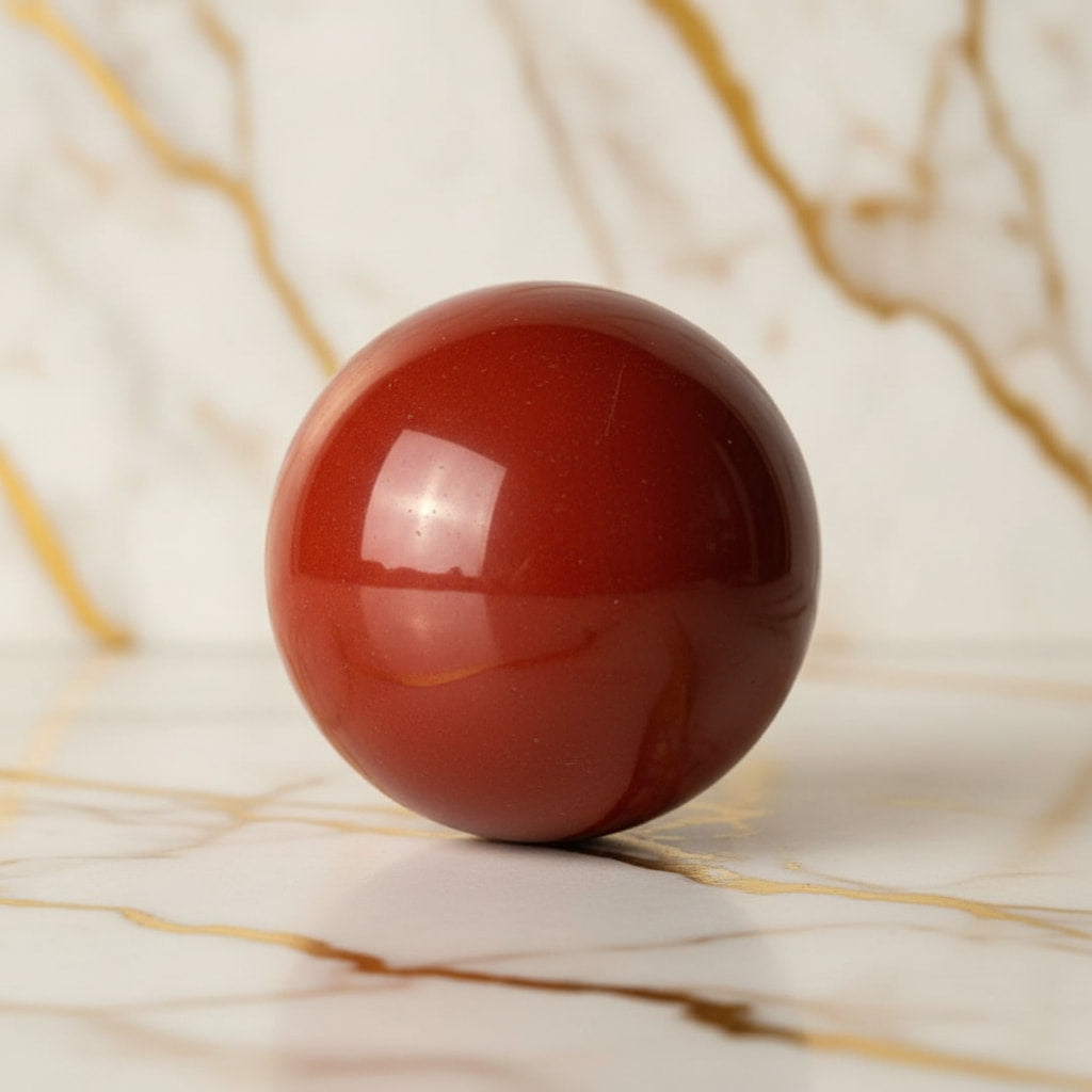Jaspis Kugel Mini - Feuerroter Handschmeichler